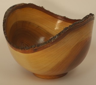 Natural edge cherry bowl